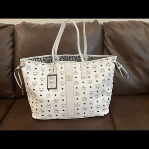 Authentic White MCM Shopper